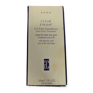New Avon Clear Finish Oil-Free Foundation Anti-Acne Treatment Ivory/Beige
